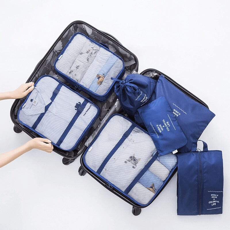 Kit 7 Bolsas Organizadoras Para Mala de Viagem STORAGE BAG - [PAGUE 4 LEVE 7 - SUPER PROMOÇÃO POR TEMPO LIMITADO] Direct Ofertas Azul Marinho 